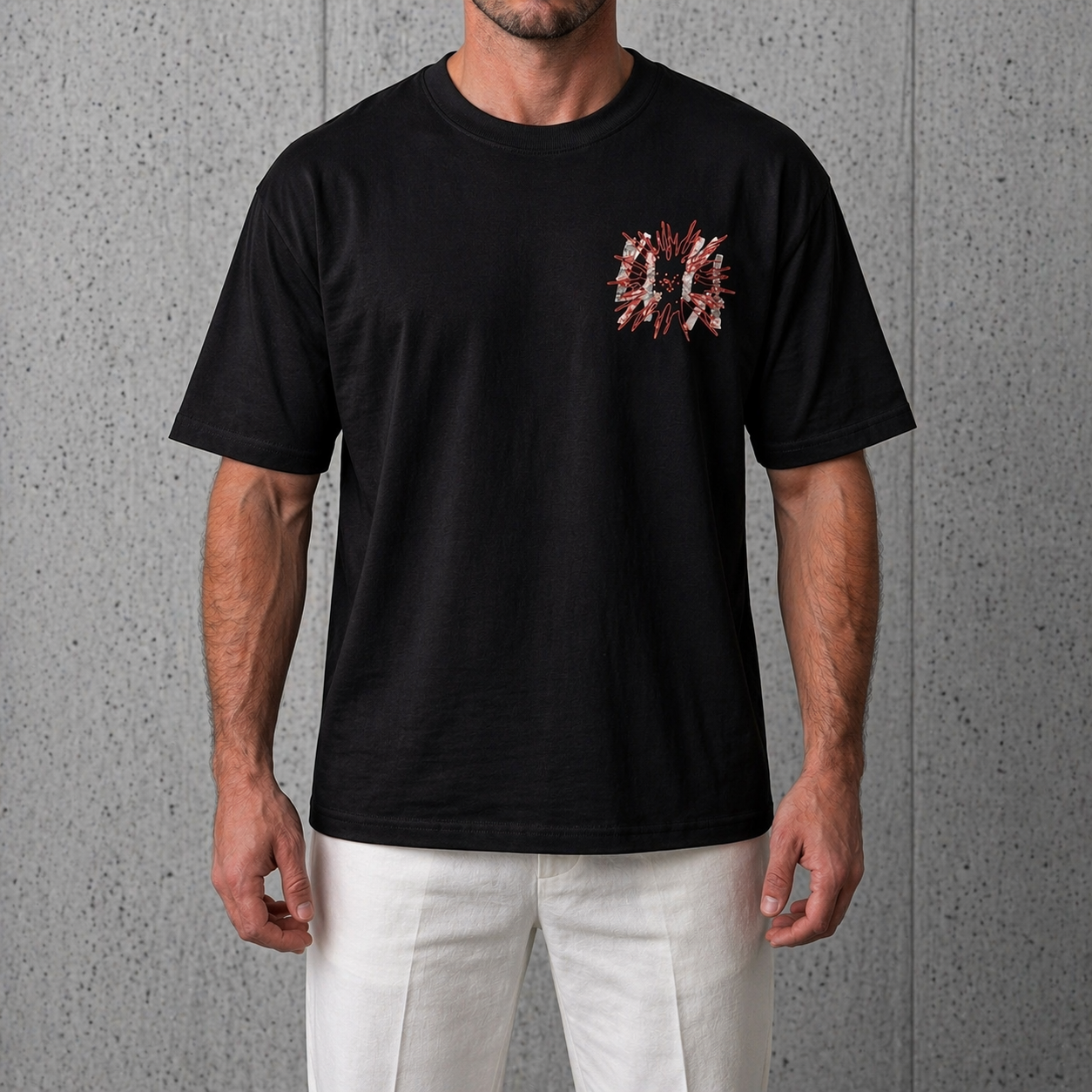 Мъжка OVERSIZE тениска "44 Black"