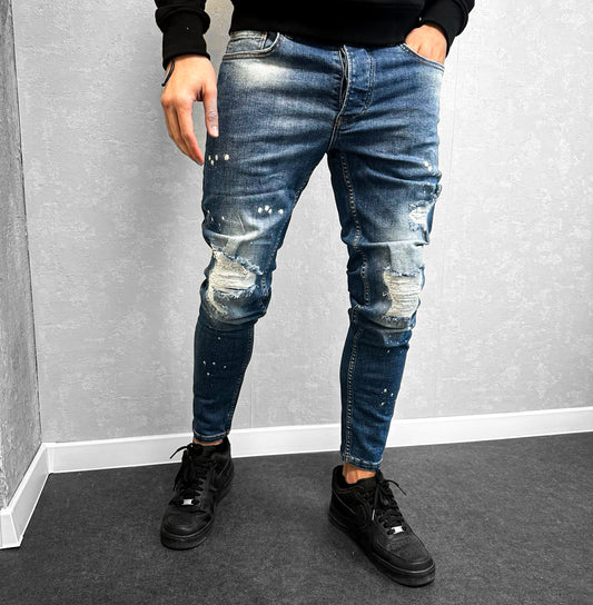 Мъжки Slim Fit напръскани дънки ''Hector"