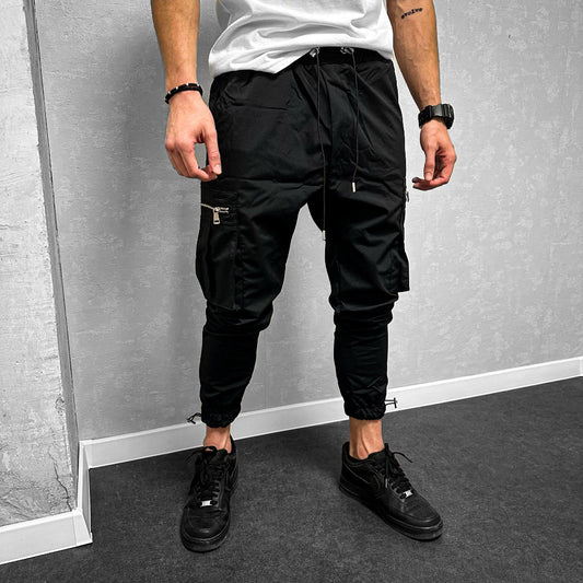 Мъжко шушлеково долнище с ластик на глезена "Sinister"