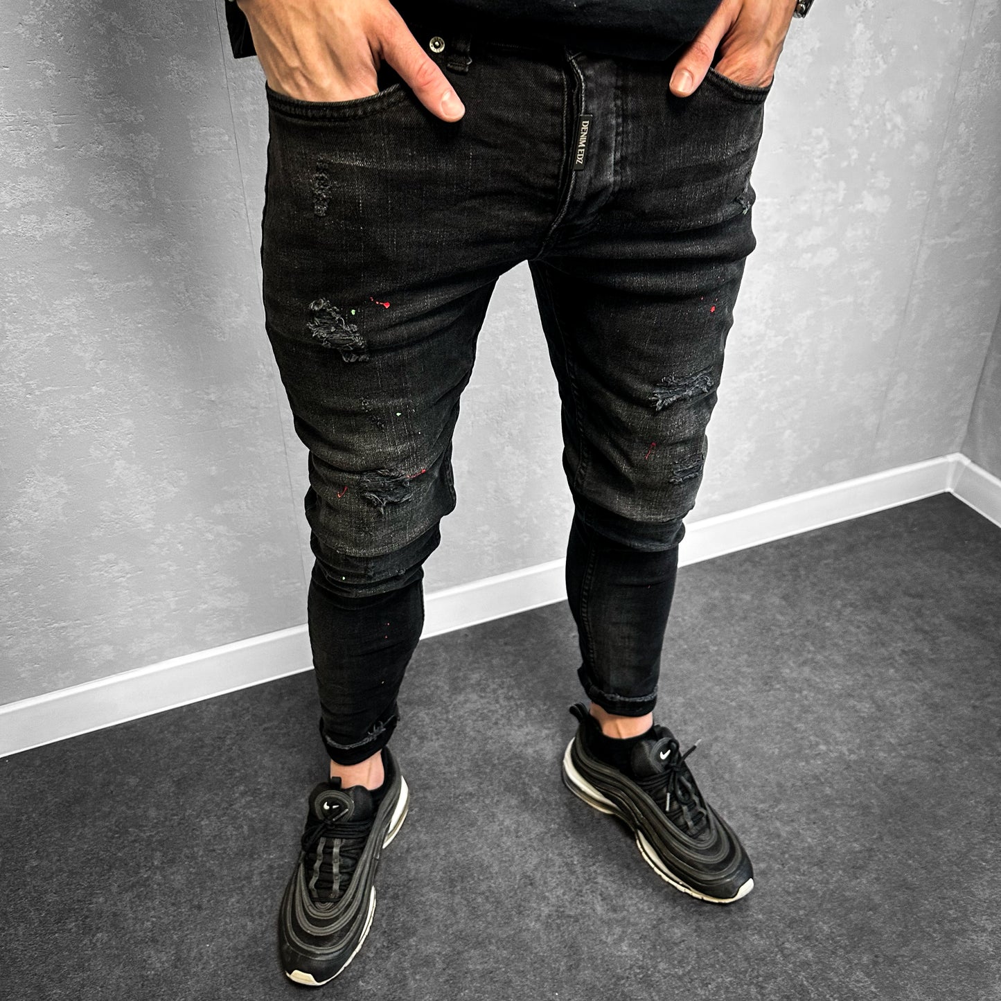 Мъжки напръскани Slim fit дънки "Nuevo"