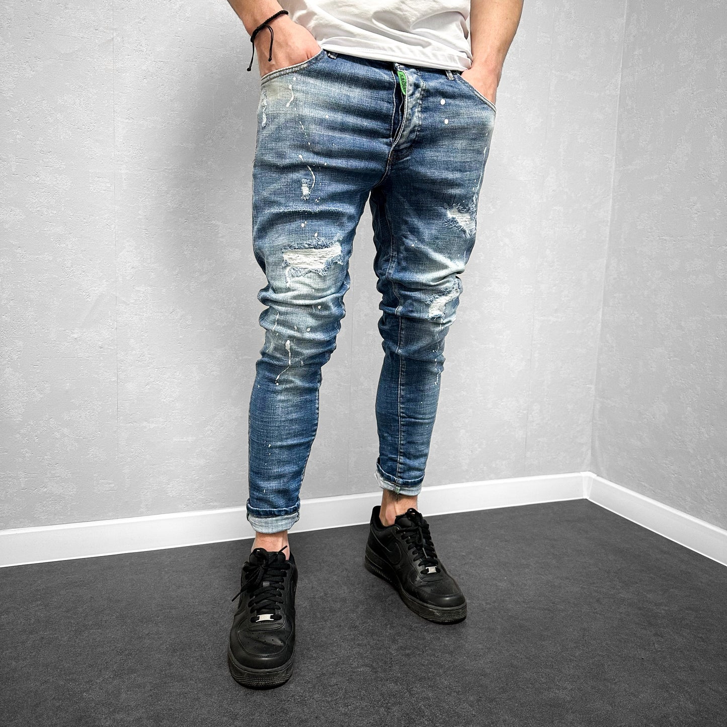 Мъжки светли накъсани дънки "Rituall"