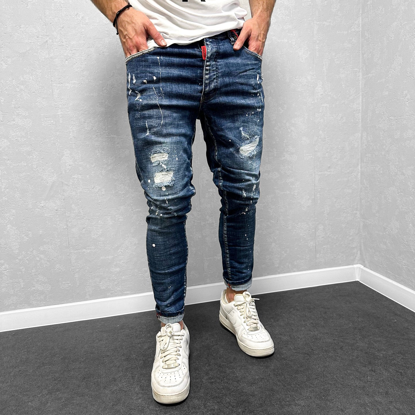 Мъжки дънки с кръпки "Jey"