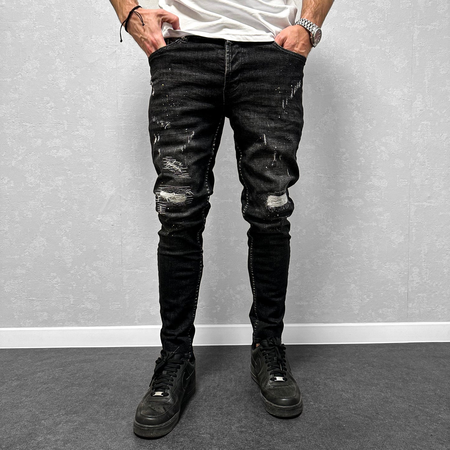 Мъжки дънки с пръски "Kayllor"