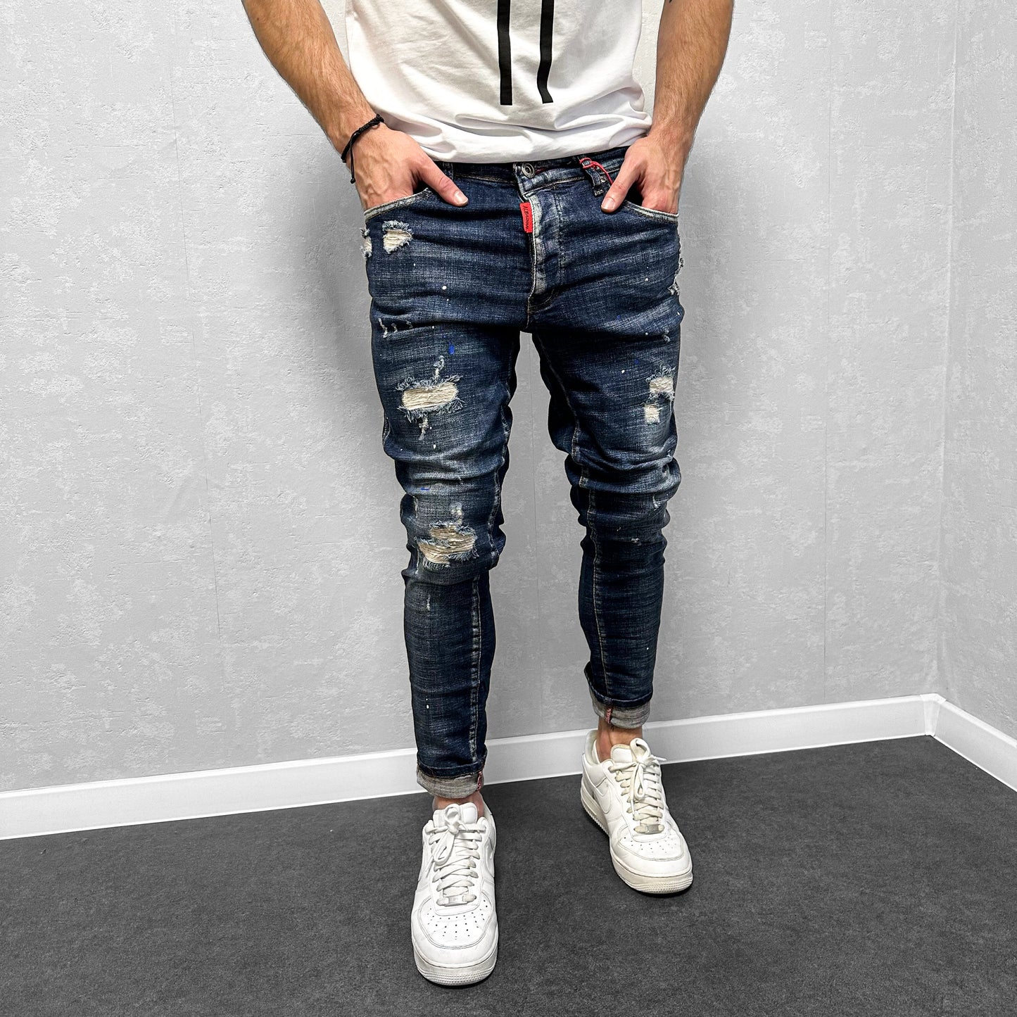 Мъжки дънки с кръпки "Ferran"