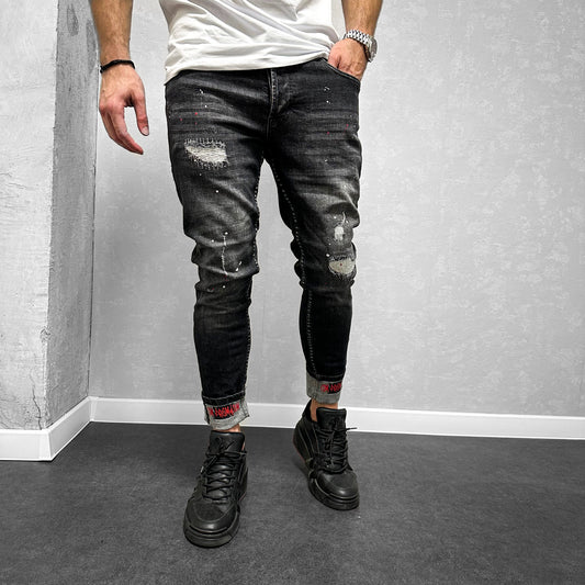 Мъжки дънки с накъсан ефект "Veron"