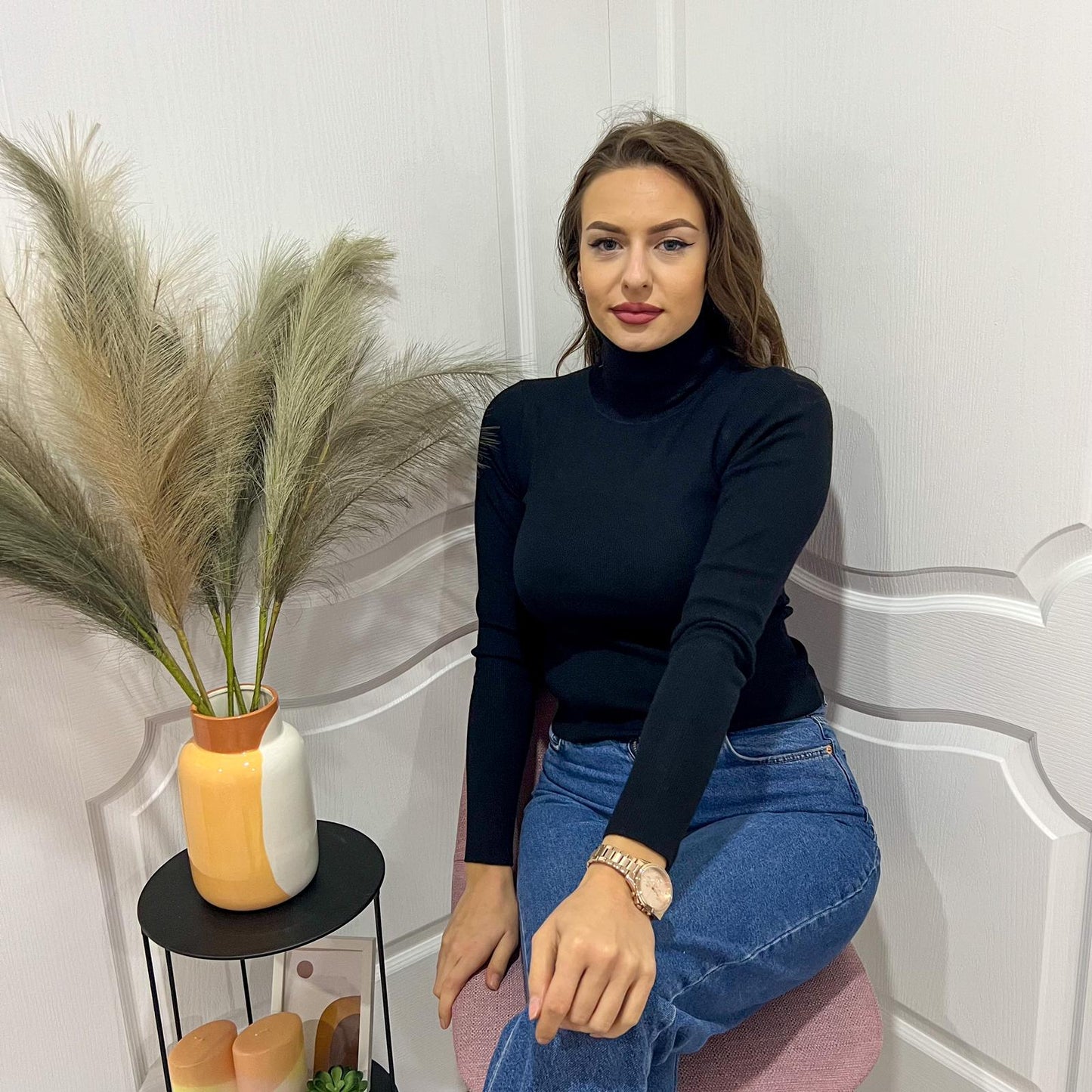 Дамско поло рипс "Black Basic"