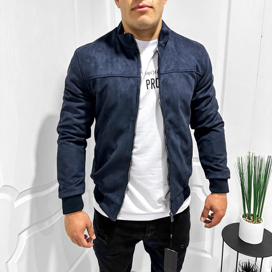 Мъжко велурено яке в син цвят