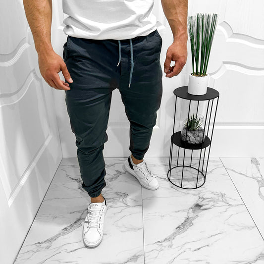 Мъжки карго панталон в синьо-сив цвят "Atarus"