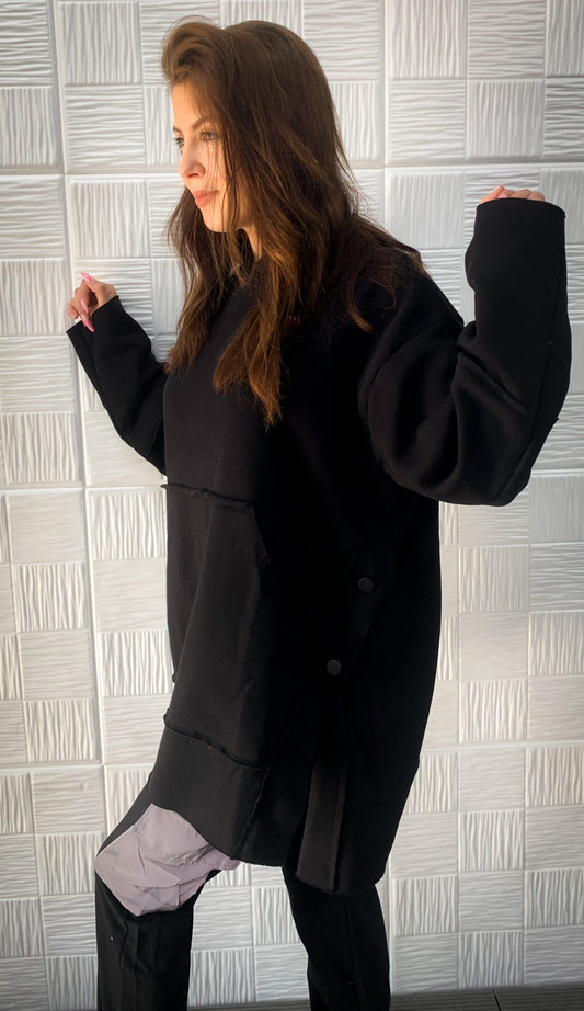 Дълъг суитшърт с качулка