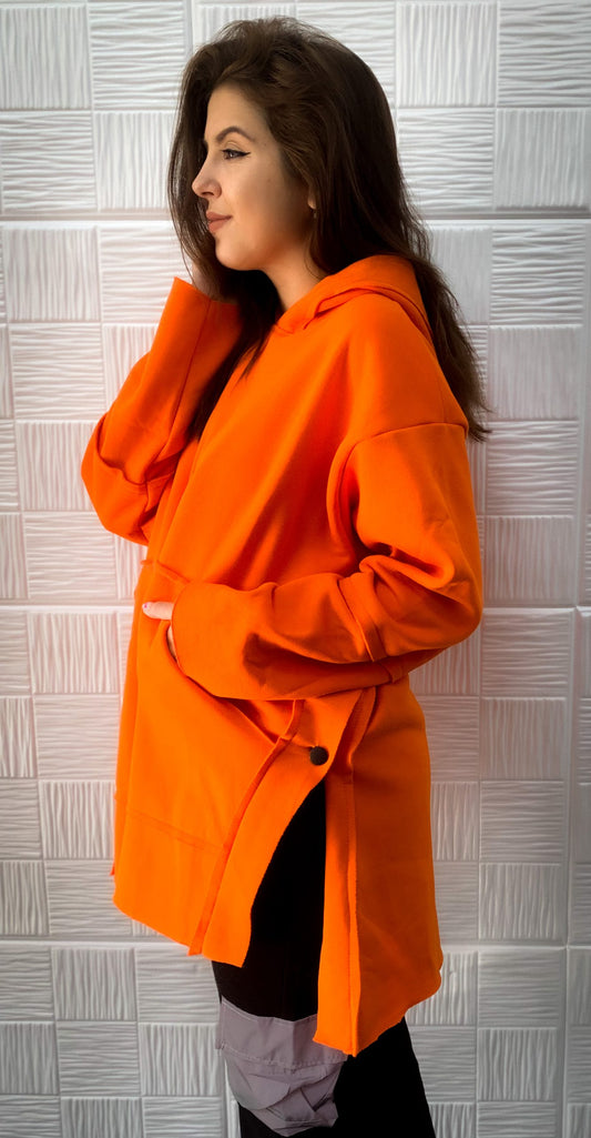 Дълъг сиутшърт с качулка