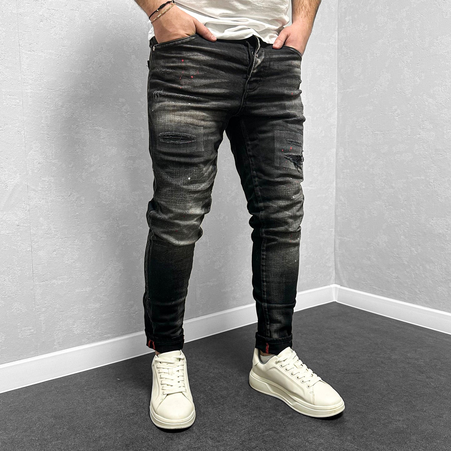 Мъжки напръскани дънки "Demitaris"