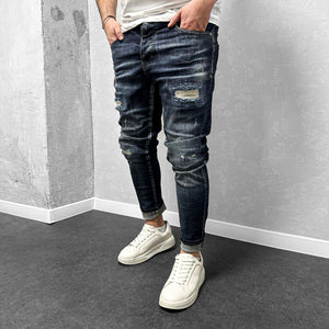 Мъжки накъсани дънки с пръски "Drathar"