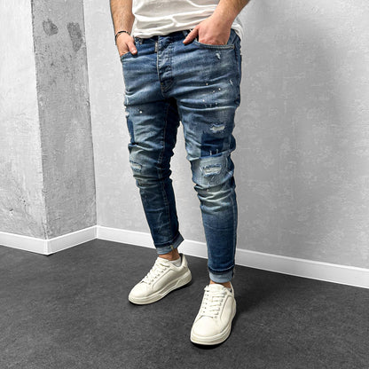 Мъжки дънки с напръскан ефект "Ferrian"