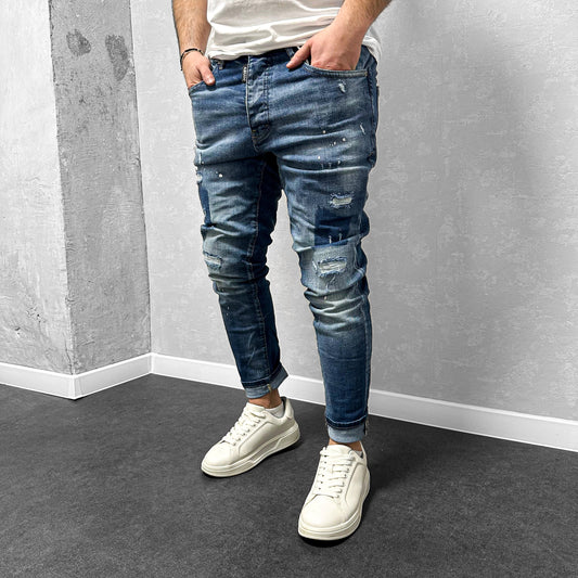 Мъжки дънки с напръскан ефект "Ferrian"