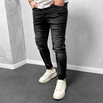 Мъжки накъсани дънки с пръски "Euphoria"