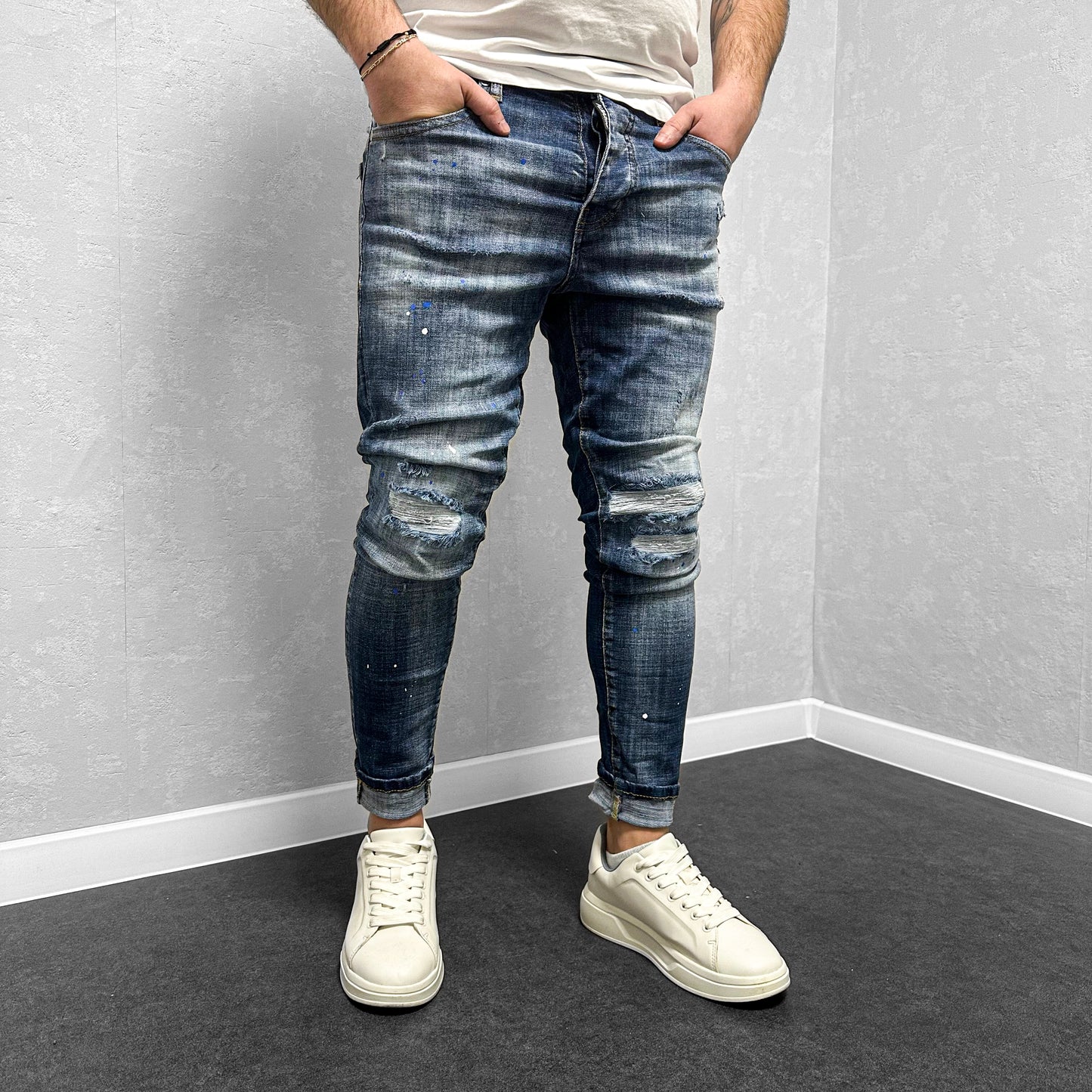 Мъжки напръскани дънки "Lethayas"