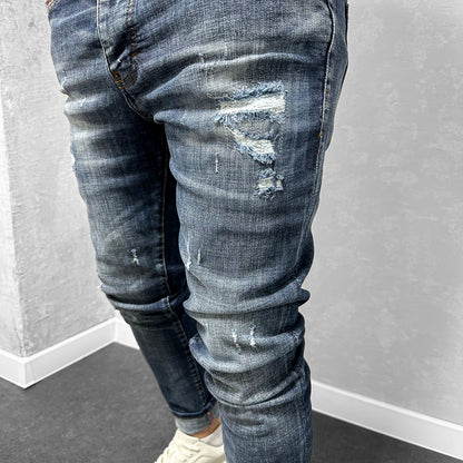 Мъжки изчистени дънки с леки накъсвания "Artem"