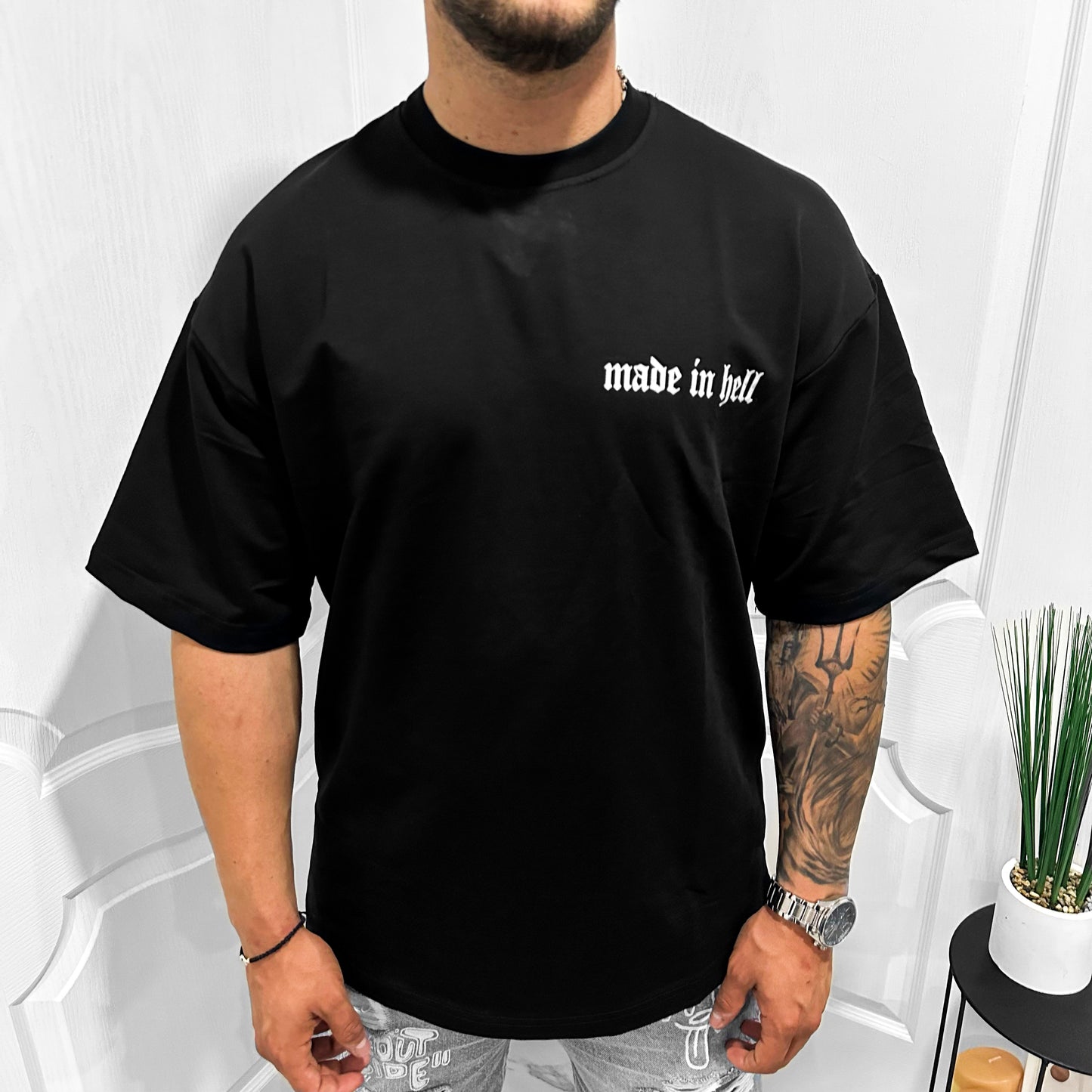 Мъжка OVERSIZE тениска "Made in H3ll"