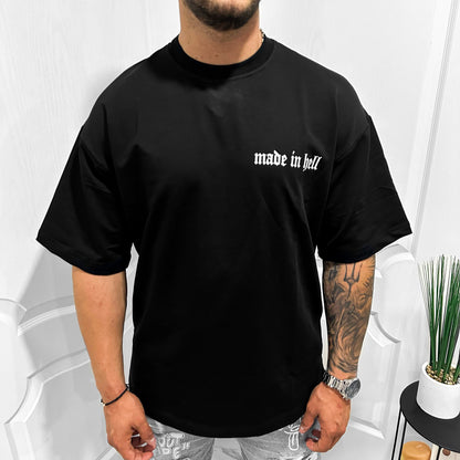 Мъжка OVERSIZE тениска "Made in H3ll"
