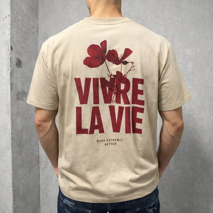Мъжка OVERSIZE тениска "VIVRE LA VIE"