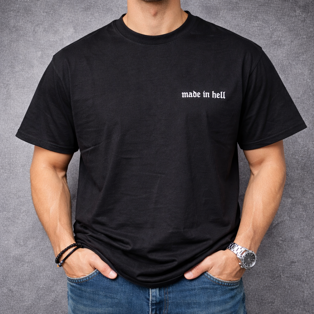 Мъжка OVERSIZE тениска "Made in Hell"