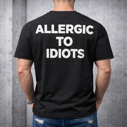 Мъжка OVERSIZE тениска "ALRGC TO IDIOTS"