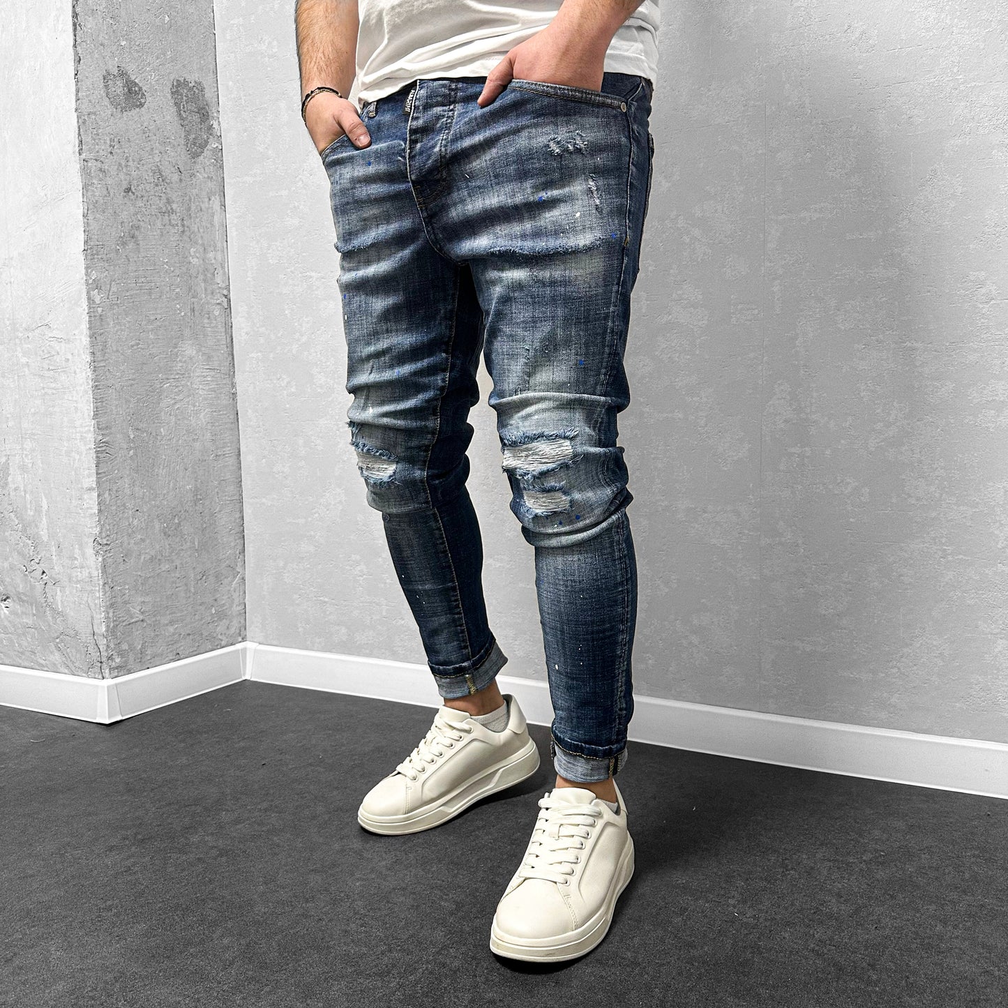 Мъжки напръскани дънки "Lethayas"