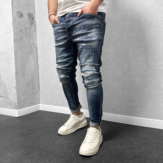 Мъжки напръскани дънки "Lethayas"