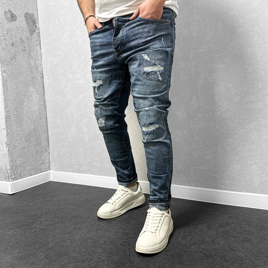 Мъжки накъсани дънки "None"