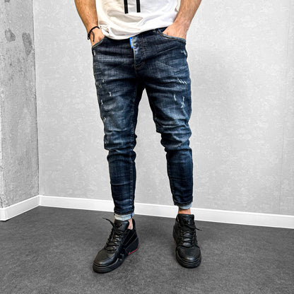 Мъжки дънки с леки кръпки "Artemidis"