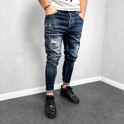 Мъжки дънки с леки кръпки "Maximus"