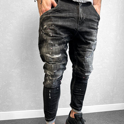 Мъжки дънки с пръски "BLCKISLND2"