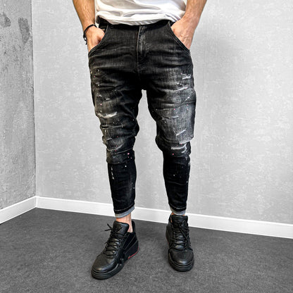 Мъжки дънки с пръски "BLCKISLND2"