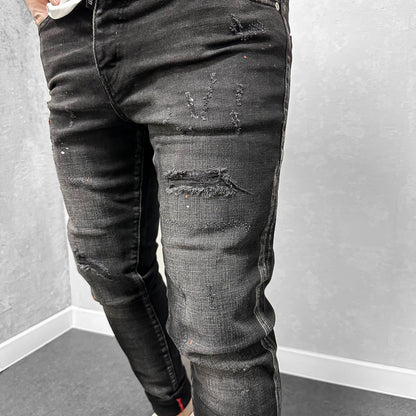 Мъжки накъсани дънки с пръски "Euphoria"