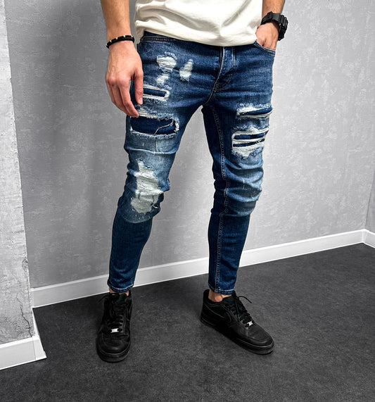 Мъжки Slim Fit накъсани дънки "Superior"