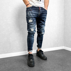 Мъжки дънки с леки пръски "Alpha"