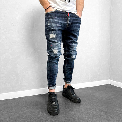 Мъжки дънки с леки пръски "Alpha"