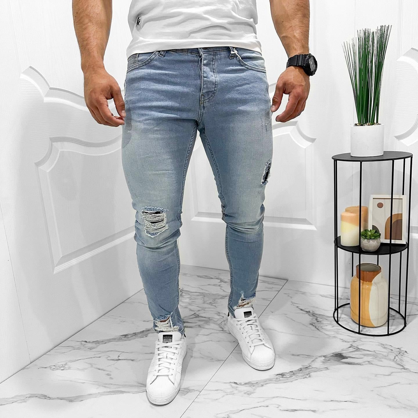 Мъжки Slim Fit накъсани дънки “ Hernandez”