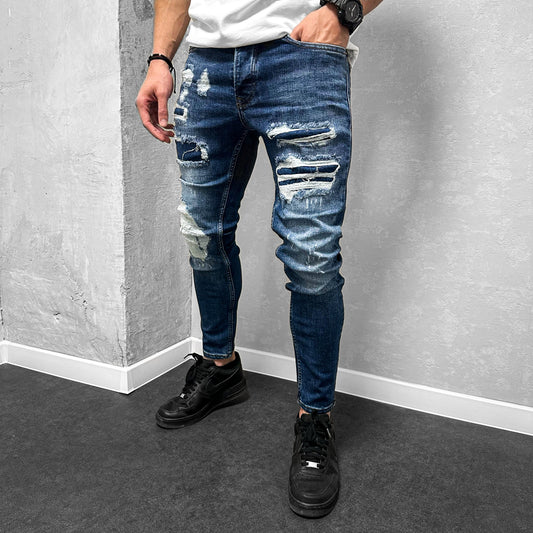 Мъжки Slim Fit накъсани дънки "Superior"