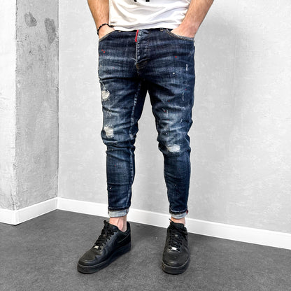 Мъжки дънки с леки пръски "Alpha"