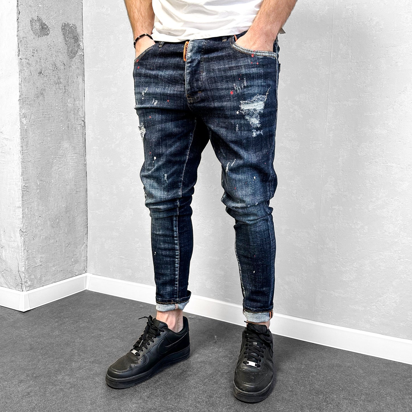 Мъжки дънки с напръскан ефект "Mantalite"