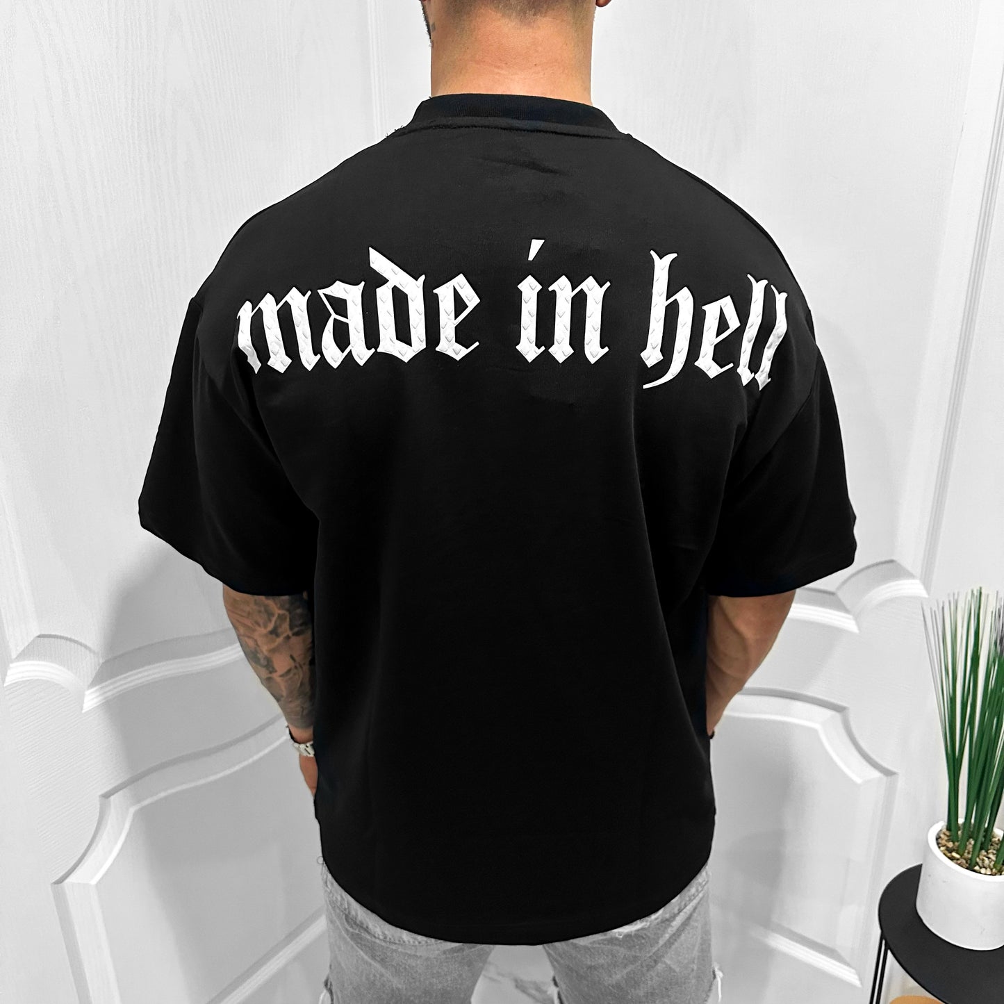 Мъжка OVERSIZE тениска "Made in H3ll"