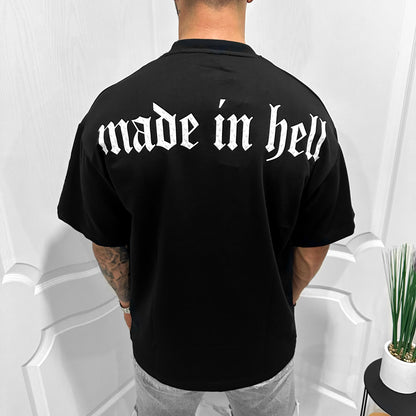 Мъжка OVERSIZE тениска "Made in H3ll"