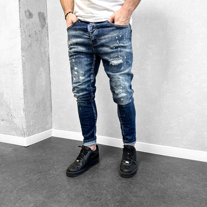 Мъжки дънки с накъсан ефект "Tevez"