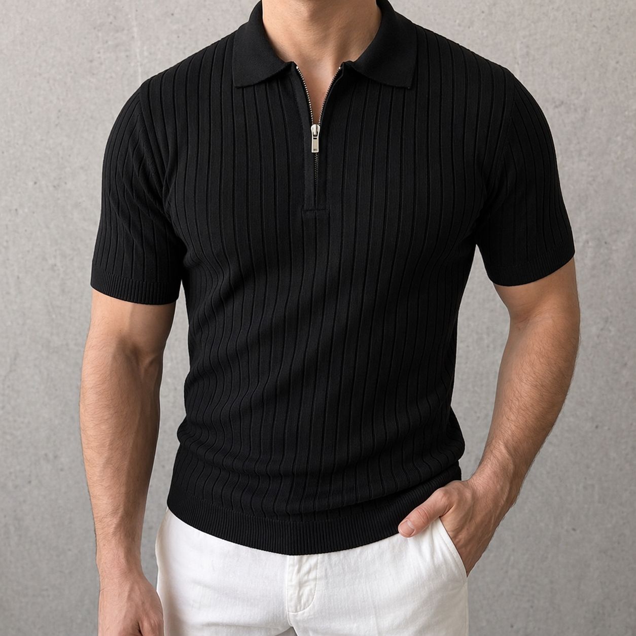 Мъжка тениска от финна материя "Classy Black"