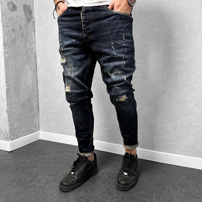 Мъжки дънки с пръски "Voyan"