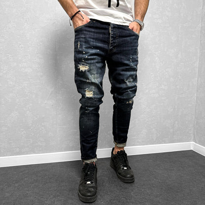 Мъжки дънки с пръски "Voyan"