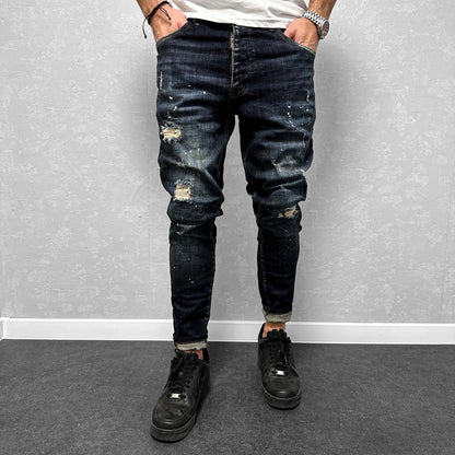 Мъжки дънки с пръски "Voyan"