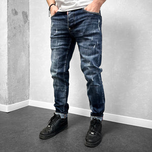 Мъжки дънки с леки кръпки "Ferrio"