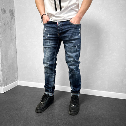 Мъжки дънки с леки кръпки "Ferrio"